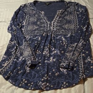 Blue Patterned Women's Top